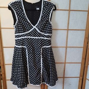 VENUS Black and White Fit and Flare Mini Dress